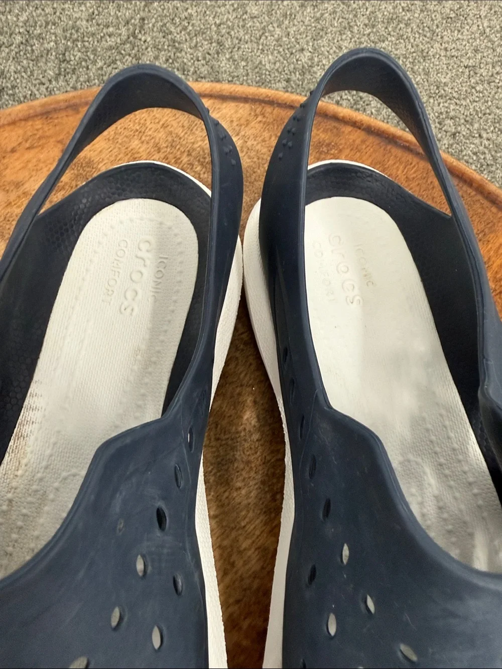 CROCs Sandals Mens 9 Swiftwater Wave Water Shoes Navy White Ventilated Slip-On